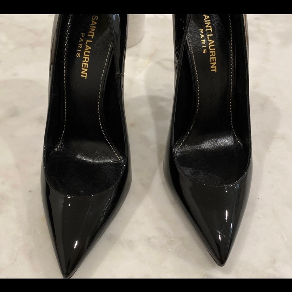 YSL Black Opyum Patent Black Pumps